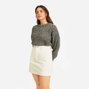Everlane White Corduroy Stamp Skirt NWT